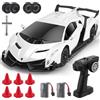 ExKeen Lamborghini RC Drift Car 1:18 4WD - Auto da corsa ad alta velocità da 35 km/h con luci a LED - Giocattolo da drift telecomandato completamente proporzionale, regalo per bambini, bianco