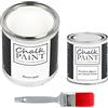 Chalk PAiNT PAINT EVERYTHING CHALK PAINT EVERYTHING Bianco Gesso & FINITURA + PENNELLO - Kit Pronto Vernicia e Proteggi (750 ml Colore + 250 ml Finitura + Pennello Professionale 40 mm)