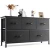 DUMOS Comodo, ingegneria in Poliestere. Materiale: Legno, Nero, 100T x 53B x 30H cm (5 Schubladen)