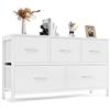DUMOS Comodo, ingegneria in Poliestere. Materiale: Legno, Bianco, 100T x 53B x 30H cm (5 Schubladen)