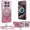 XCYYOO Custodia per Xiaomi Redmi Note 14 Pro 5G con cinturino, [con catena per cellulare rimovibile] in silicone trasparente antiurto custodia ad anello con catena per Xiaomi Note 14 Pro 5G -Rosa