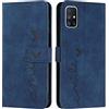 EATCYE Cover per Samsung Galaxy M51, Flip Libro Libretto Custodia in Pelle PU per Samsung Galaxy M51 [Protezione Completa] [Slot per Scheda] [Funzione di Supporto] (Blu)