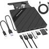 XMSJSIY Unità CD/DVD esterna per laptop USB 3.0 Tipo-C Portatile CD/DVD ROM +/-RW Masterizzatore Lettore Disk Duplicator con USB 3.0/Type C/SD/TF Card Ports 8 in 1 per Desktop PC Mac