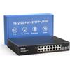 YuanLey Switch PoE 2.5G a 18 Porte Non Gestito, 16 Porte PoE Base-T 2.5G, 2 x 10G SFP+, IEEE802.3af/at, 250W, Compatibile con 100/1000/2500Mbps, Montaggio su Desktop/Rack Switch di Rete 2.5Gbe