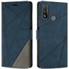 SONWO Cover per Huawei P Smart 2020, Flip Caso in PU Pelle Case Cover Custodia con Slot per Schede e Supporto Stand per Huawei P Smart 2020, Blu