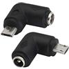 AAOTOKK Adattatore di Alimentazione micro DC da 90 Gradi da DC5,5x2,1mm a Micro USB 5V DC Connettore di Ricarica per Alimentatore per Cellulare, Tablet, MP3 e Dispositivo Micro USB.(2 Pezzi/Micro)