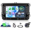 VECHTEL DAB/DAB+ 4G+64G Autoradio Android 15 per VW Golf 5 6 Passat Jetta Caddy EOS T5 Touran CC Polo, 7'' HD Schermo co Carplay Android Auto senza Fili GPS WiFi USB Tipo-C Bluetooth FM RDS Camera