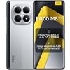 Xiaomi POCO M8 5G, Smartphone 8+256GB, Display AMOLED FIoW 6,77" 120Hz, Snapdragon® 6 Gen 3, Doppia fotocamera AI 50MP, Design curvo 3D da 7,35 mm, Argento, Garanzia 2 anni, Caricatore non incluso
