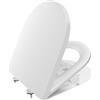 CECIPA Coperchio Water con Chiusura Ammortizzata, Copriwater D Form, Sedile WC Bianco, Copri WC Famiglia, Klositz Soft Close, Tavoletta WC con Sgancio Rapido - DERW Serie