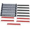 HSeaMall Striscia terminale a vite da 600 V 15 A Vite a striscia doppia fila 12Position con striscia a barriera 15V rossa e nera 400V 15A (12Position-5pack)