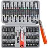 Hi-Spec set da 68 punte per cacciavite Cr-V da 75 mm e 25 mm con codolo esagonale e antimanomissione, completo di manico e adattatore per trapano avvitatore