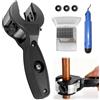 techextra Taglia tubi a cricchetto in acciaio inossidabile, taglia tubi in rame 8-29 mm, taglia tubi per acciaio inossidabile, rame, PVC, alluminio, con 3 rotelle di ricambio e utensili per sbavatura