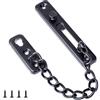 Xingrun Chiavistello a Catena per Porte di Sicurezza, Serratura Acciaio Inossidabile Catena di Sicurezza in Acciaio del Catenaccio della Porta della Catena Antifurto Portiere Finestre -Nero