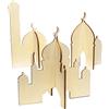 Papierdrachen 3 diverse moschee in legno da inserire, decorazione Ramadan, facile da montare, decorazione da tavolo, Eid Mubarak, legno naturale, riutilizzabili, set da 5