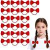 YAWYO Set di 20 Elastici per Capelli Bambini, Fasce Elastiche con Fiocchi, Nastri Blu e Rossi, Accessori Capelli per Bambini e Donne