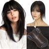 Elailite Hair Topper con Frangia per Donna Capelli Veri Clip in Lace 27.5cm 21g Toupee Toupet Nero Naturale Silk Base 5 * 11cm 1B#