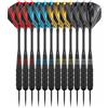KOTO darts KOTO - Set di 4 freccette in ottone rivestito nero (23 grammi), 4 set di alette (100 micron) + valigetta in alluminio nero