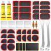GMUFTIR Kit Riparazione Bici, 44 Pezzi Kit Riparazione Pneumatici Bici con Toppe, Leve Smontagomme e Scatola Portatile, Kit Riparazione Camera d'Aria Bici per Bicicletta Ciclisti, Moto, BMX