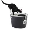 Iris Ohyama Lettiera per Gatti, Fino a 7kg, 1 Pala, Grigio, Ingresso Top, Cat Litter Trey, Chiuso, Per Gattini, Lato alto, Con cappuccio, Grande, Senza BPA, Profondo, Facile da pulire, PUNT-530