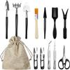 Lovesmile 13 Pezzi Kit Bonsai, Bonsai Kit con Portaoggetti Borsa, Kit per Bonsai, Kit Jiardinaggio, Set Giardinaggio Adatto per Interni Esterni Piante Fiori Bonsai Giardini (Nero)