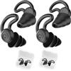 Poraceous 2 Pezzi Tappi Orecchie Dormire, Tappi Auricolari con Riduzione del Rumore di 30 dB, Orecchie Antirumore In Silicone Impermeabili, Riutilizzabili e lavabili, per Dormire Lavoro Viaggiare