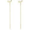 Candyfancy Orecchini da donna in argento Sterling 925, con zirconi cubici e stella, con nappa, placcati in oro 18 k