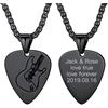 Suplight Collana Uomo Acciaio Inossolabile Ciondolo Chitarra, Plettro Musica - Argento/Oro/Nero con Confezione Regalo