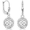 LeCalla Orecchini pendenti in argento Sterling 925 con chiusura a monachella, leggeri, con nodo celtico, filigrana a forma di cuore, orecchini pendenti da donna, regalo per lei, Piccolo, Argento