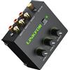LiNKFOR Mixer Audio Stereo 2 Canali Attivo Basso Rumore, Audio Stereo RCA Compatto con Connettori Dorati, Mixer RCA 2 Canali con Controllo Volume Indipendente per PC/TV/Game