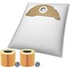 McFilter | 20 sacchetti per aspirapolvere in tessuto non tessuto + 2 filtri a cartuccia adatti per Kärcher A2003, A2004, A2014 CarVac, A2024 PT, A2054 ME, A2064 PT, A2704 PT, aspirapolvere multiuso,