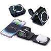 Hd-line 3 in 1 Caricatore Magnetico Senza Fili Caricatore Pieghevole Compatibile con iPhone 15 14 13 12, Apple Watch Ultra 9/8/7/6/5/4/3/2/SE/AirPods 2/3/Pro, Caricatore Rapido Nero