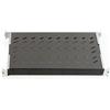 Link LKRIP370N - Mensola in acciaio per armadio rack 19 (profondità regolabile 350-450 mm, nero RAL9005) - Compatibile con 4 montanti - Portata 50 kg e viti incluse