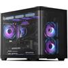 darkFlash Case PC Micro-ATX Gaming, Case PC MATX con 3 x 120mm Ventole ARGB, Case Computer in Vetro Temperato Curvo con Vista Panoramica, Porta USB 3.0, Supporta due 360 mm AIO, Nero (DPW90M)