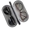 RURUOGUK Custodia Doppia 2 in 1 per Occhiali, Rigida Protettiva per 2 Paia (Non per Occhiali da Sole), Nero, 15.8 (L) x 6.8 (W) x 6.5 (H) cm