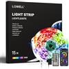 LQWELL® 15M Striscia luminosa a LED con telecomando e app, cambio colore in sincronia con la musica, lucine RGB, adatta per feste, casa, camera da letto, TV