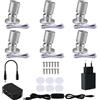 Gouzloyed 6 Pieces Mini Spot Light LED Mini Spot Spotlights 360°Rotazione LED Spotlights Con porta USB 3000K Bianca Calda Dimmerabile Adatto per Armadi Vetrina Gioielli (6 Pieces-Bianco Caldo-Argento)