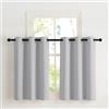 NICETOWN Tende Corte per Finestre Cucina Termiche Tenda Oscurante da Interno Cameretta Bambino con Anelli Decorazione per la Casa 2 Pannelli 107x90 CM Grigio Chiaro