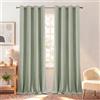 BellaHills Tende Oscuranti per Interni con Anelli 2 Pezzi 140L x 225A cm Tende Termiche per Soggiorno e Camera da Letto per Salotto Moderne Tenda Fonoassorbente, Verde Salvia
