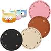 Dokeno 4 pezzi fondo per borsa in pelle PU, 4 colori, fondo rotondo per borsa all'uncinetto, in ecopelle, fondo con fori per borsa a maglia, accessori fai da te, diametro 15 cm