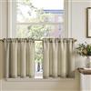 TOPICK Tenda Cucina Tende Corte Piccole Brise Vento, Taupe 90x60 cm 2 Pannelli con Passante per Traversa Per Finestra, Armadio, Mobile Basso, Camera e Copertura Sotto Lavandino
