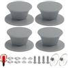 FunWorth 4 Pomelli Universali per Coperchio Pentola in Silicone, Manopole di Ricambio Resistenti al Calore, Senza BPA, con Viti per Coperchi in Vetro con Foro, Grigio