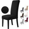 BalladHome Coprisedie Fodere per sedie con Schienale 6 Pezzi Lavabile Coprisedili per sedie da pranzo Coprisedia elasticizzata per sala da pranzo, Casa, Nozze Decor (Nero, 6 Pezzi)-M