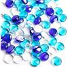 Meschett 0.44KG Blu Mix Colore Marmi di Vetro,Mini Perline di Vetro Piatto~150 PZ per Vaso Riempitivi,Fondo Floreale Mancala Gemme Ciottoli Fish Tank Rocce per Tavolo Acquario,Home Decor Art Craft(0.5~0.7)