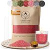 comforder Sabbia per candela con profumo e stoppino, aroma, granulato di cera per candele, set fai da te, 400 g, granuli, 4 stoppini per candele (marrone rosso, ambra)