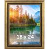 Victor cornice portafoto "Boho" oro 18x24 cm - profilo: 30 x 16 mm - vetro acrilico - decorazione vintage rustica - stile casa di campagna