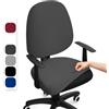 BalladHome Coprisedia Ufficio Elasticizzato Coprisedia da Computer Ufficio Universale Split Coprisedie Girevole Lavabile Rimovibile Fodera per Sedia da Computer (Grigio, 1Pezzi)-F