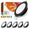 ALUSSO Faretti LED da Incasso Per Cartongesso Dimmerabili 10W 1050LM IP44 Faretti LED Soffitto Incasso Cartongesso, 3000K 4000K 6500K Regolabile, Diametro del Foro 90-100MM, Nero, Set da 6
