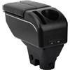 ZENVI Braccioli Compatible with Citroen C3 Braccioli Mk3 2017-2023 Console Centrale Organizer Immagazzinaggio Scatola Stile Doppia Porta Utilizzabile Per Autisti Supporto Gomito (Stile Fibra Carbonio)