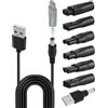 QarulG Caricabatterie da rasoio 5 V universale Kit adattatore di alimentazione multiuso con 7 punte connettori compatibili con la maggior parte delle marche Adatto anche per l'audio Lampada da scrivania