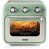 Ariete 4632 Friggitrice ad aria e forno Vintage, 1400W, 2in1, Capacità 16L, Accessori inclusi, Timer 60 minuti, Doppio vetro, Verde